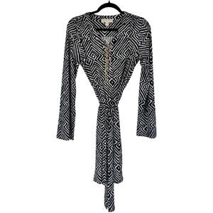 MICHAEL Michael Kors Women’s Dress Black/White Medium Gold Chain Accent EUC